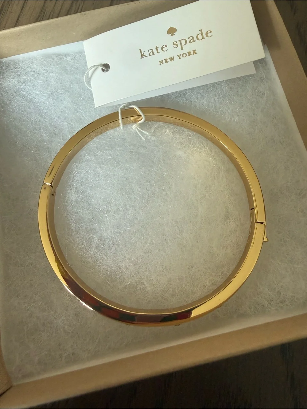 kate spade Gold Crystal-Stud Slim Bangle Bracelet - Picture 6 of 8